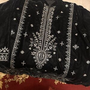 Black and silver two piece shirt dupatta